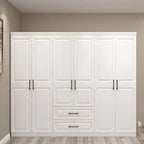 Paneled Bedroom Wardrobe Armoire With Drawers and Soft-Close Doors Main Product Image