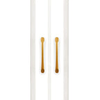 Paneled White Wardrobe Armoire With Gold Legs And Soft-Close