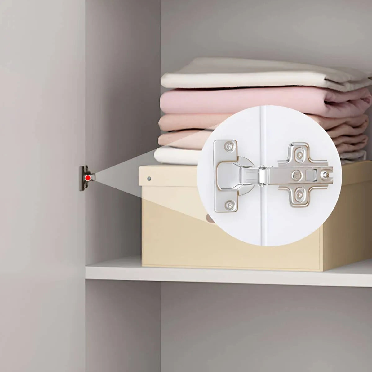 Paneled White Wardrobe Armoire With Gold Legs And Soft-Close