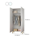 Paneled White Wardrobe Armoire With Gold Legs And Soft-Close Dimensions