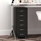 Pastel Steel Mobile File Cabinet With Casters and Vertical Storage