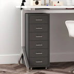 Pastel Steel Mobile File Cabinet With Casters and Vertical Storage