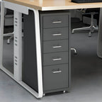 Pastel Steel Mobile File Cabinet With Casters and Vertical Storage