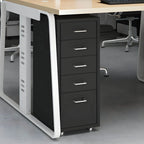 Pastel Steel Mobile File Cabinet With Casters and Vertical Storage