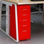 Pastel Steel Mobile File Cabinet With Casters and Vertical Storage