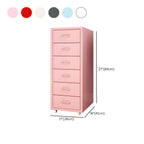 Pastel Steel Mobile File Cabinet With Casters and Vertical Storage Dimensions
