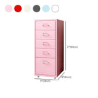 Pastel Steel Mobile File Cabinet With Casters and Vertical Storage Dimensions