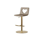 Patterned Italian Minimalist Adjustable Swivel Bar Stool With Heart Cutout