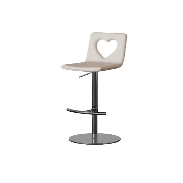 Patterned Italian Minimalist Adjustable Swivel Bar Stool With Heart Cutout