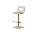 Patterned Italian Minimalist Adjustable Swivel Bar Stool With Heart Cutout