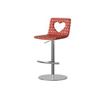 Patterned Italian Minimalist Adjustable Swivel Bar Stool With Heart Cutout