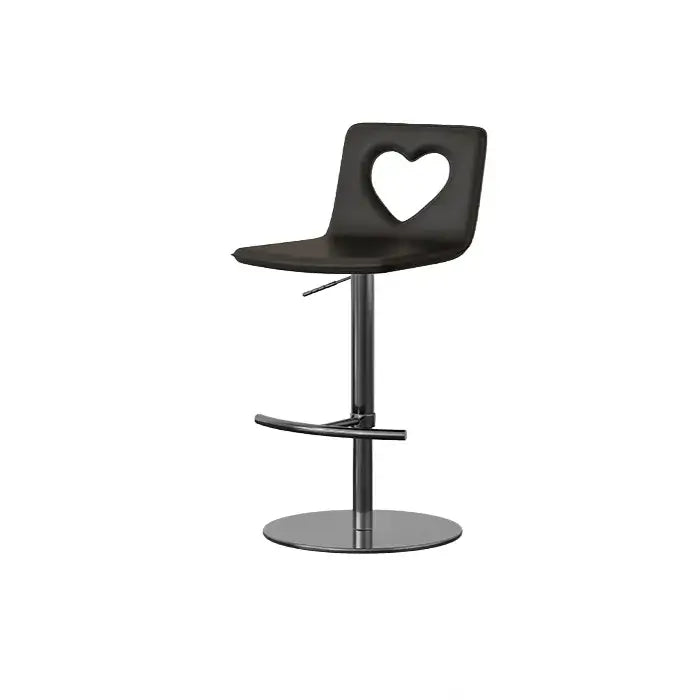 Patterned Italian Minimalist Adjustable Swivel Bar Stool With Heart Cutout