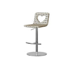Patterned Italian Minimalist Adjustable Swivel Bar Stool With Heart Cutout