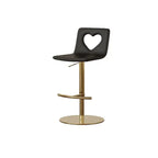 Patterned Italian Minimalist Adjustable Swivel Bar Stool With Heart Cutout