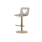 Patterned Italian Minimalist Adjustable Swivel Bar Stool With Heart Cutout
