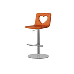 Patterned Italian Minimalist Adjustable Swivel Bar Stool With Heart Cutout