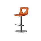 Patterned Italian Minimalist Adjustable Swivel Bar Stool With Heart Cutout