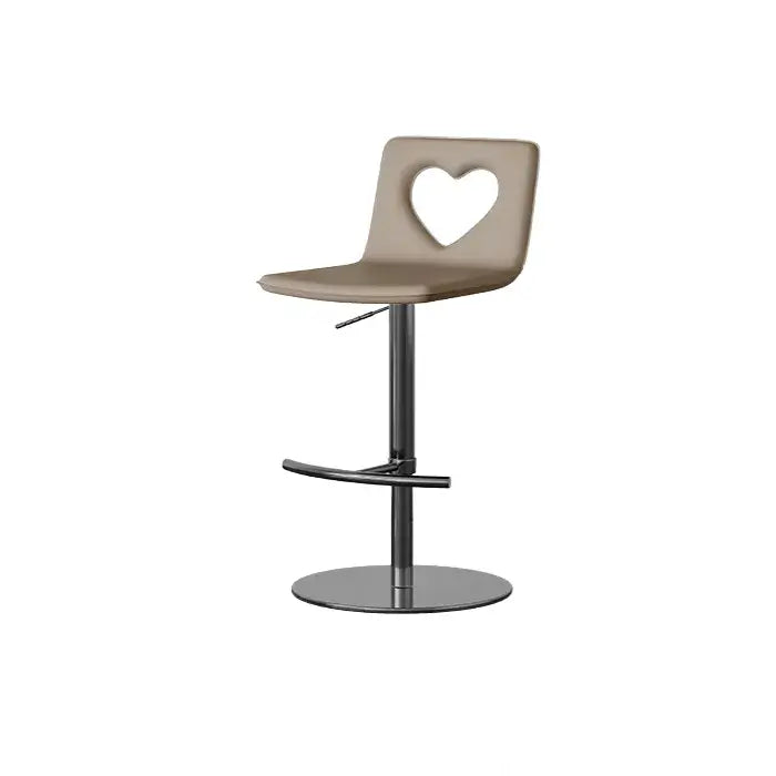 Patterned Italian Minimalist Adjustable Swivel Bar Stool With Heart Cutout