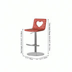 Patterned Italian Minimalist Adjustable Swivel Bar Stool With Heart Cutout Dimensions