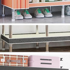Patterned Metal Wardrobe Armoire With Shelves, Rod And Legs