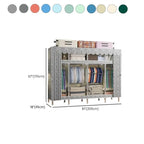 Patterned Metal Wardrobe Armoire With Shelves, Rod And Legs Dimensions