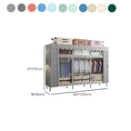 Patterned Metal Wardrobe Armoire With Shelves, Rod And Legs Dimensions