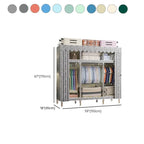Patterned Metal Wardrobe Armoire With Shelves, Rod And Legs Dimensions