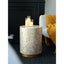 Pearl Shell Mosaic Drum Side Table with Sculptural Coastal Glam