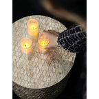 Pearl Shell Mosaic Drum Side Table with Sculptural Coastal Glam