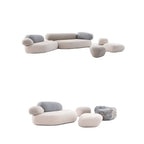 Pebble Sofa Modular Cloud Velvet Lounge with Curved Forms and Flexible Layouts