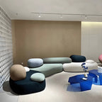 Pebble Sofa Modular Cloud Velvet Lounge with Curved Forms and Flexible Layouts