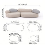 Pebble Sofa Modular Cloud Velvet Lounge with Curved Forms and Flexible Layouts Dimensions