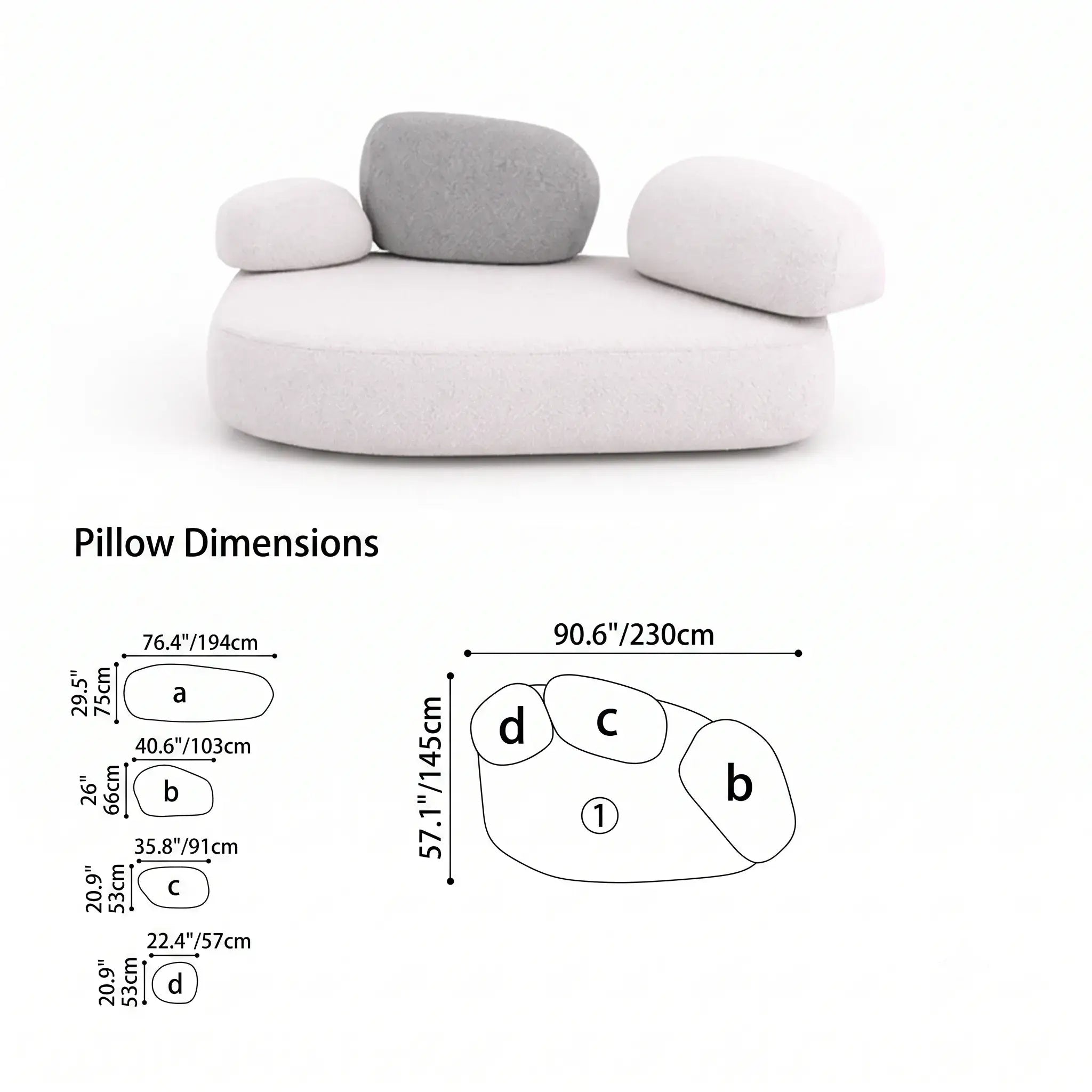 Pebble Sofa Modular Cloud Velvet Lounge with Curved Forms and Flexible Layouts Dimensions