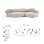 Pebble Sofa Modular Cloud Velvet Lounge with Curved Forms and Flexible Layouts Dimensions