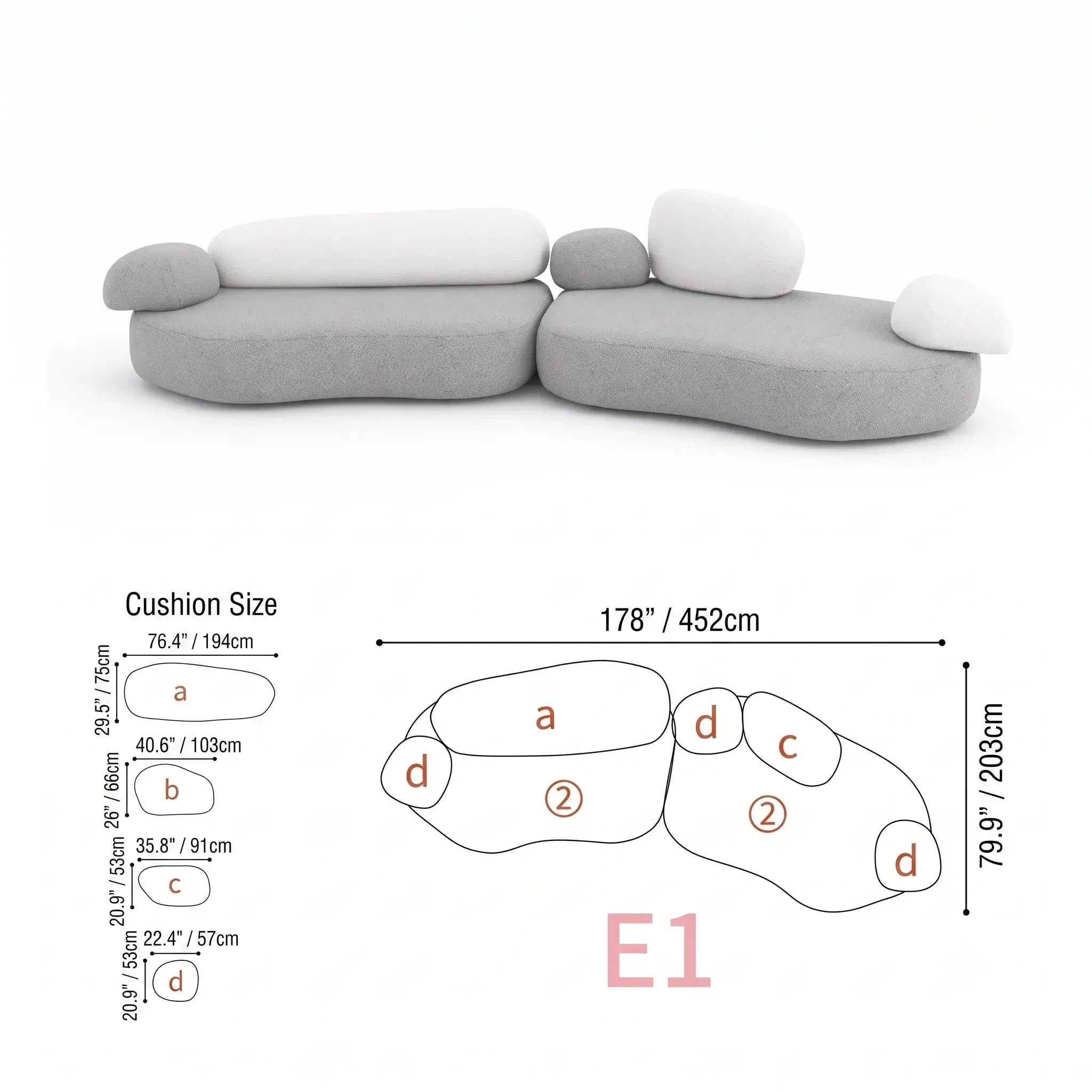 Pebble Sofa Modular Cloud Velvet Lounge with Curved Forms and Flexible Layouts Dimensions