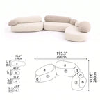 Pebble Sofa Modular Cloud Velvet Lounge with Curved Forms and Flexible Layouts Dimensions