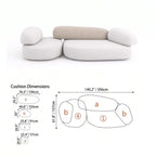 Pebble Sofa Modular Cloud Velvet Lounge with Curved Forms and Flexible Layouts Dimensions