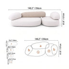Pebble Sofa Modular Cloud Velvet Lounge with Curved Forms and Flexible Layouts Dimensions