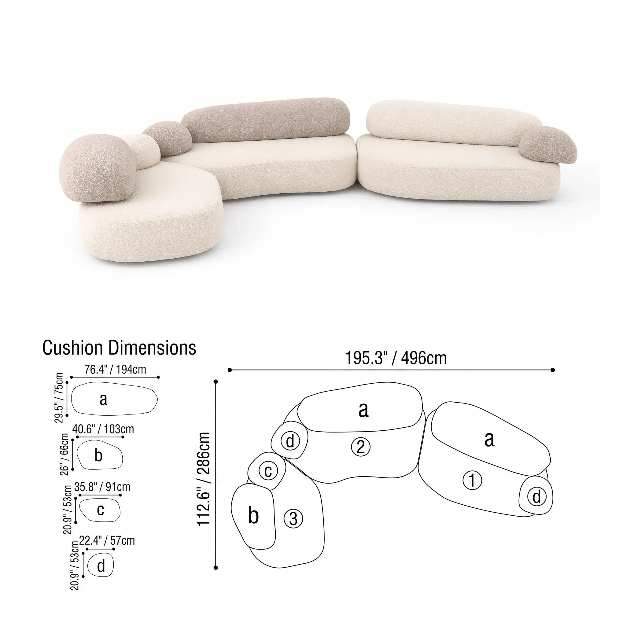 Pebble Sofa Modular Cloud Velvet Lounge with Curved Forms and Flexible Layouts Dimensions