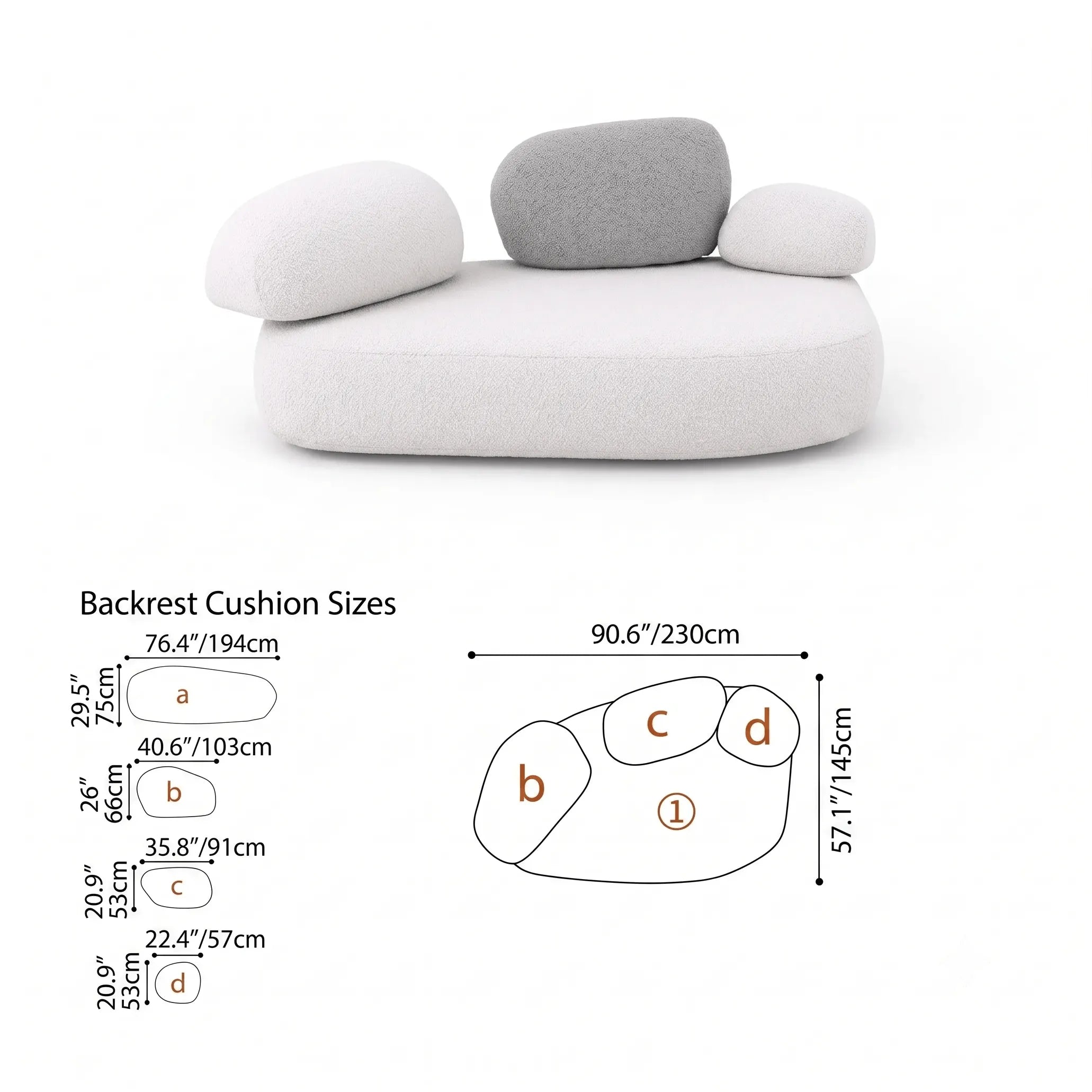 Pebble Sofa Modular Cloud Velvet Lounge with Curved Forms and Flexible Layouts Dimensions