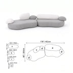 Pebble Sofa Modular Cloud Velvet Lounge with Curved Forms and Flexible Layouts Dimensions