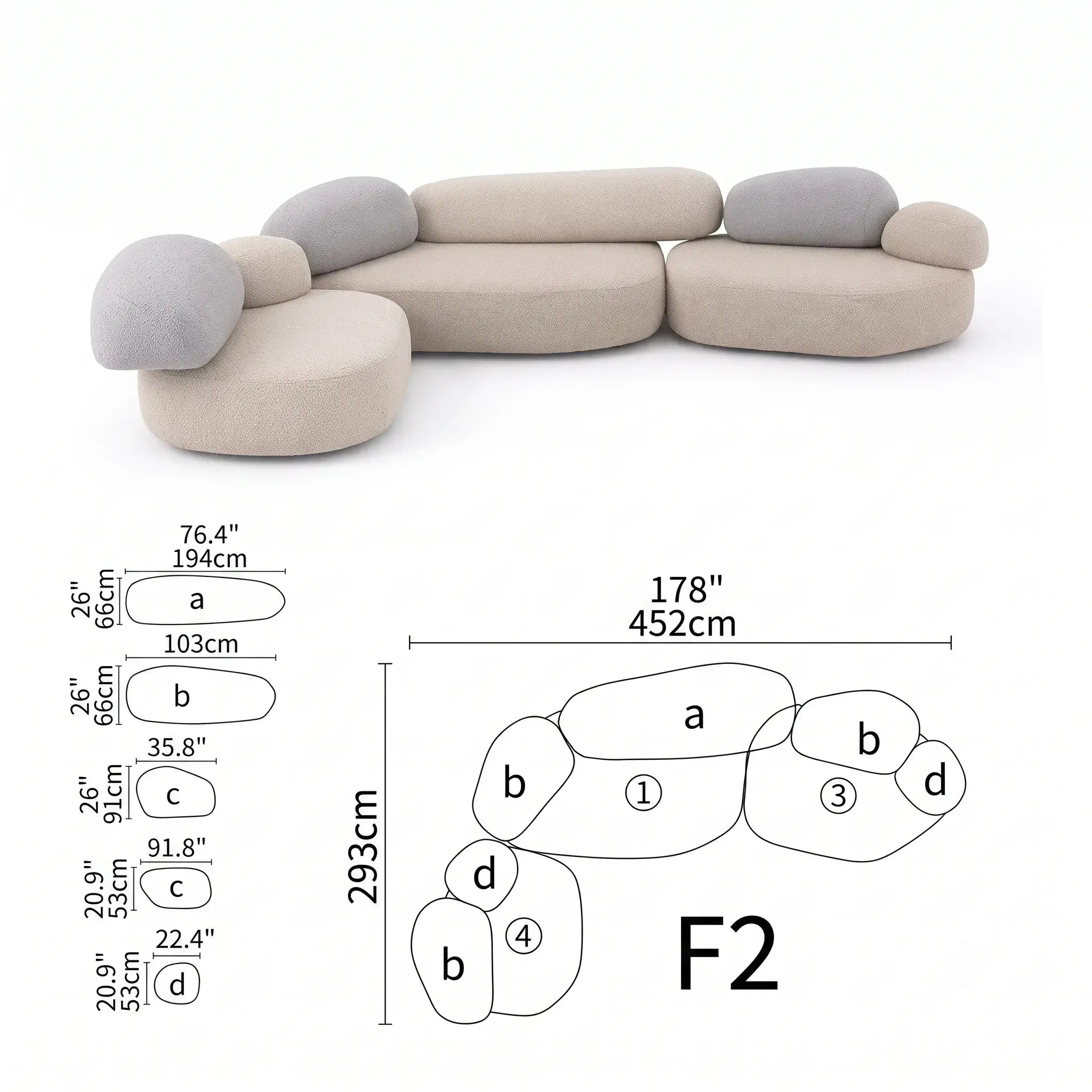 Pebble Sofa Modular Cloud Velvet Lounge with Curved Forms and Flexible Layouts Dimensions