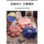 Pet Friendly Flower Floor Meditation Chair Cushion with Plush Petal Design