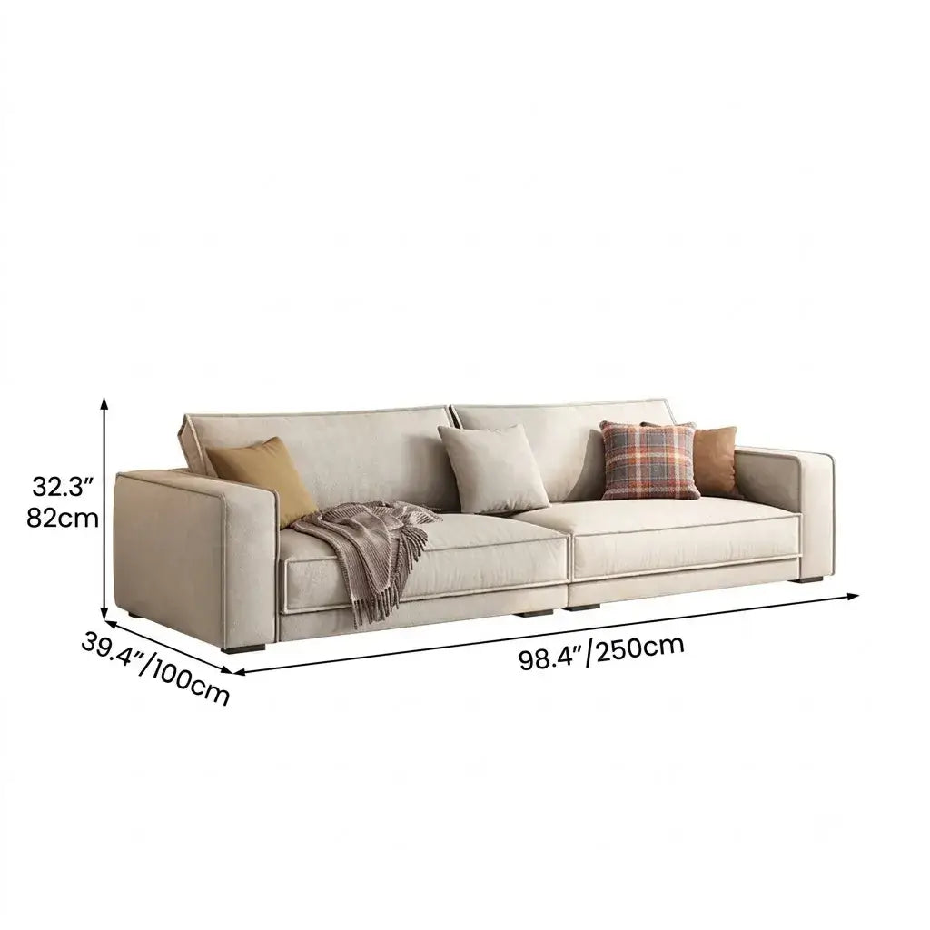 Pet-Friendly Velvet Sofa Series with Wide Arms and Supportive Cushions Dimensions