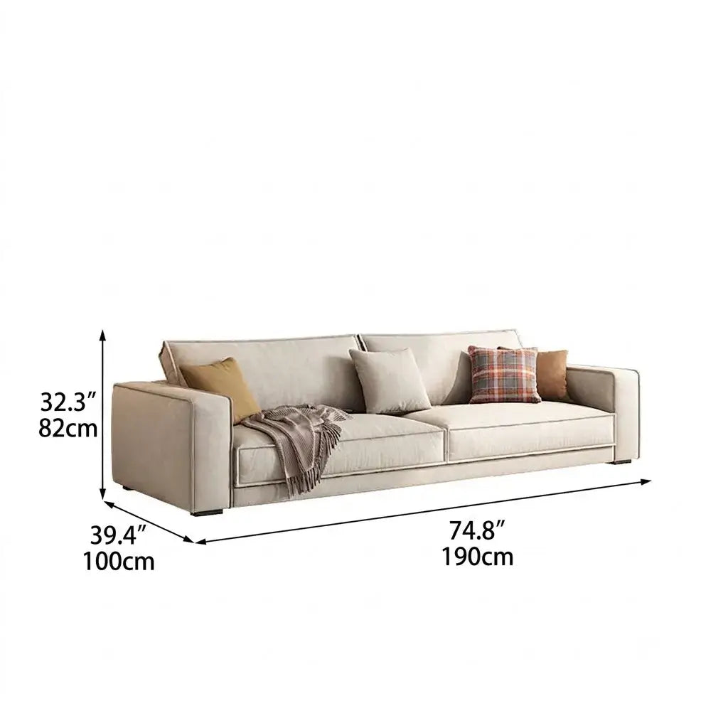 Pet-Friendly Velvet Sofa Series with Wide Arms and Supportive Cushions Dimensions