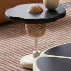 Petal-Inspired Nesting Coffee Table Set With Rainbow Wood Veneer Accents