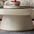 Petal-Inspired Nesting Coffee Table Set With Rainbow Wood Veneer Accents
