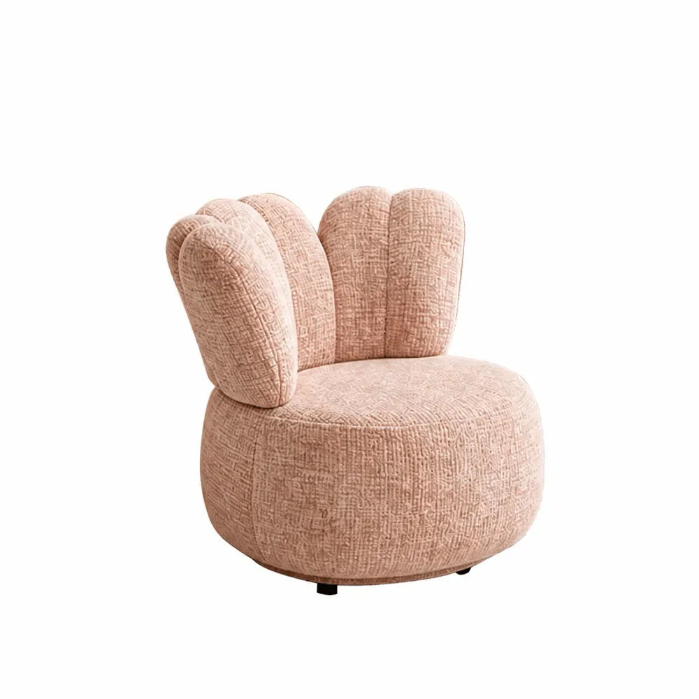 Petal Silhouette Chenille Kids Chair With 360 Swivel Reading Nook Design