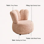 Petal Silhouette Chenille Kids Chair With 360 Swivel Reading Nook Design