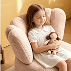 Petal Silhouette Chenille Kids Chair With 360 Swivel Reading Nook Design